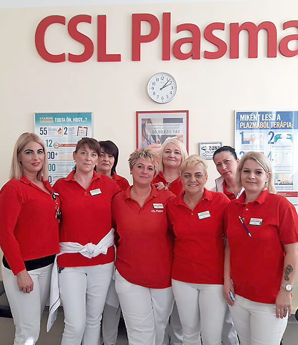 CSL Plasma Miskolc plazmacentrum kollégák